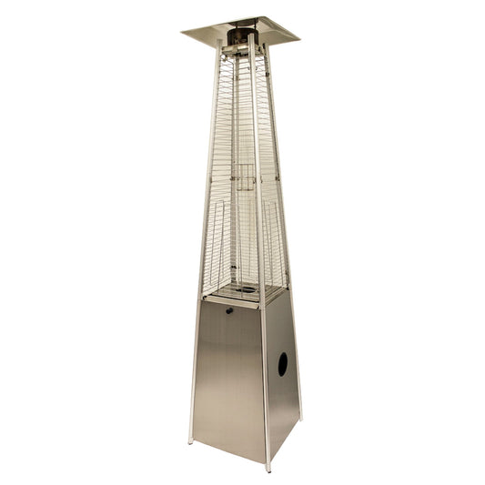 41000 BTU Silver Steel Propane Triangular Pyramid Standing Patio Heater