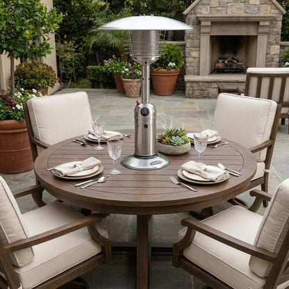 11000 BTU Silver Steel Propane Cylindrical Pole Tabletop Patio Heater