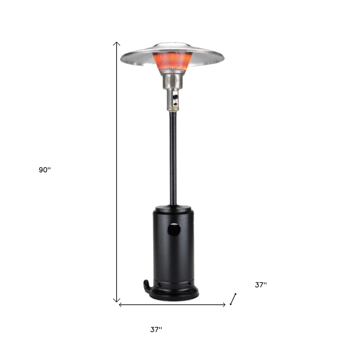 40000 BTU Black Steel Propane Cylindrical Pole Standing Patio Heater