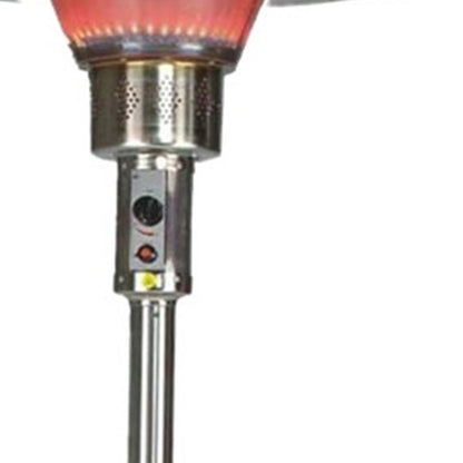 40000 BTU Silver Steel Propane Cylindrical Pole Standing Patio Heater