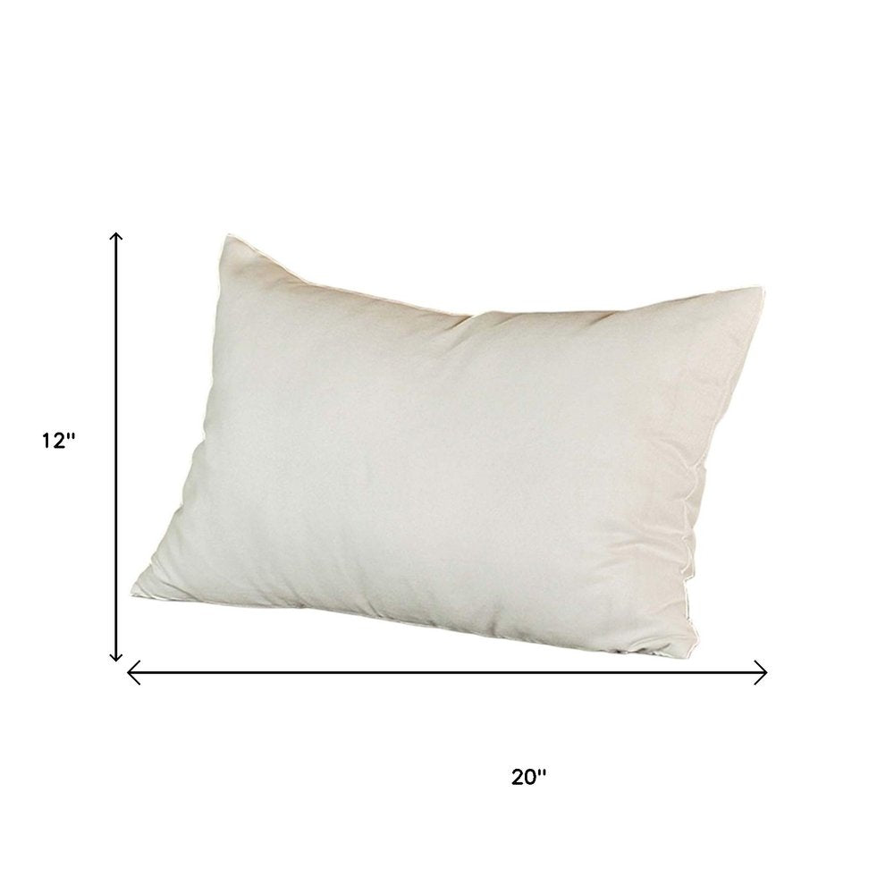 Set of Two 12" X 20" White Fabric Lumbar Throw Pillow Covers