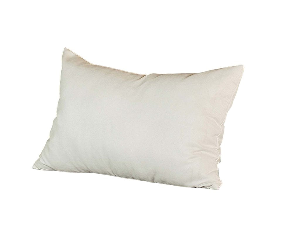 Set of Two 12" X 20" White Fabric Lumbar Throw Pillow Covers