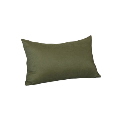 Set of Two 12" X 20" Fern Green Fabric Lumbar Throw Pillow Covers