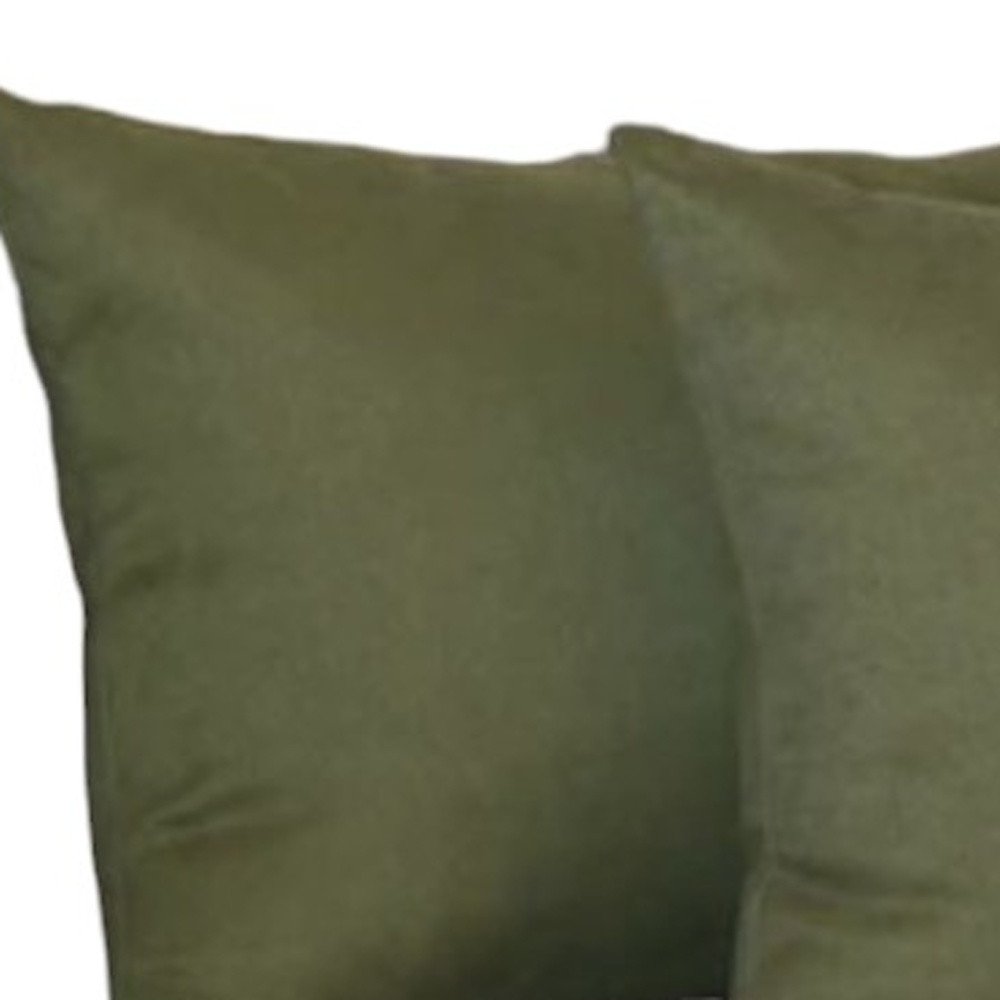 Set of Two 12" X 20" Fern Green Fabric Lumbar Throw Pillow Covers