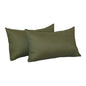 Set of Two 12" X 20" Fern Green Fabric Lumbar Throw Pillow Covers