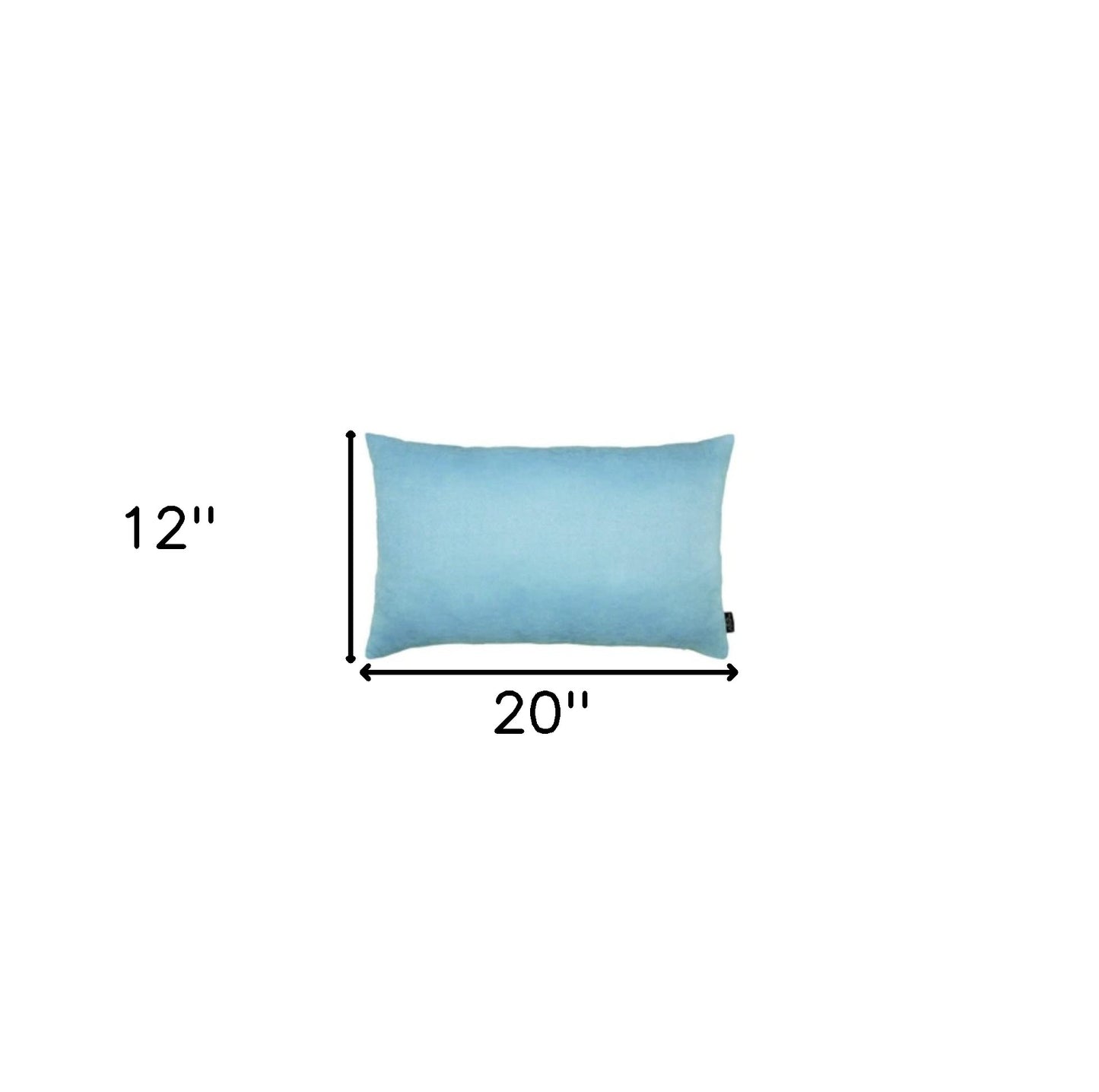 Set Of Two 12" X 20" Sky Blue Polyester Zippered Pillow Cover