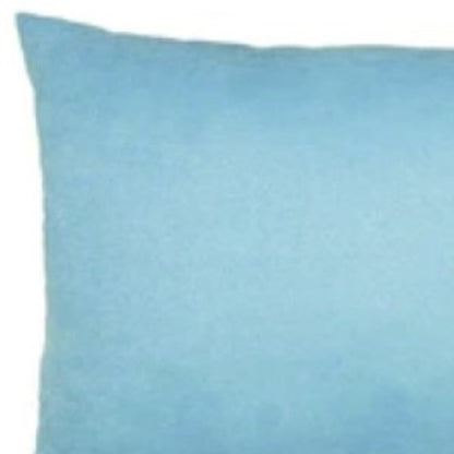 Set Of Two 12" X 20" Sky Blue Polyester Zippered Pillow Cover