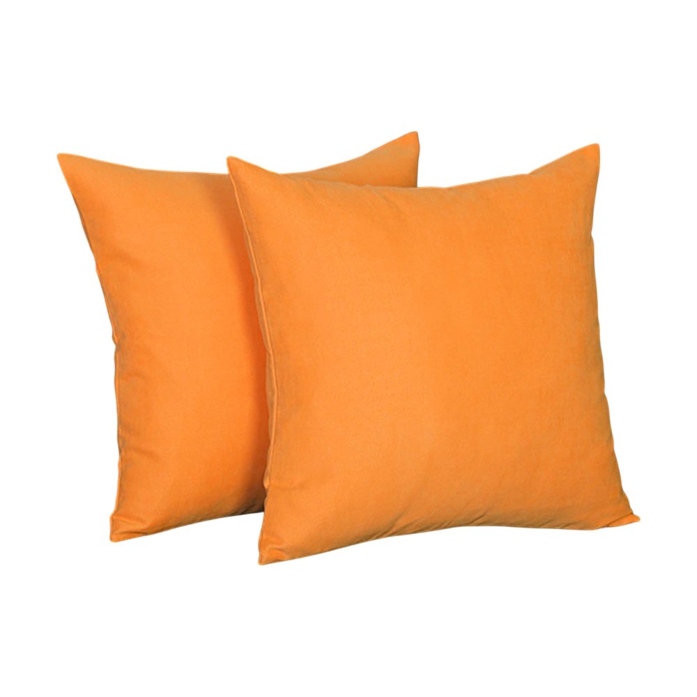 Set of Two 20" Orange Fabric Throw Pillow Covers