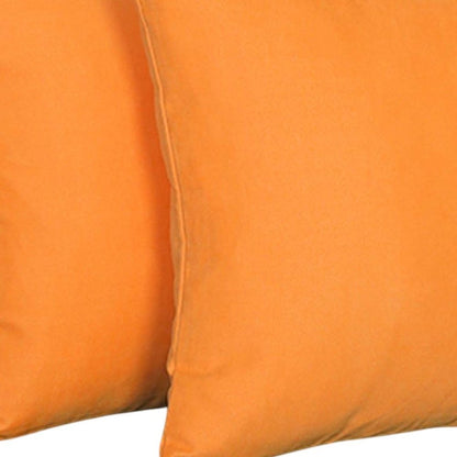 Set of Two 20" Orange Fabric Throw Pillow Covers