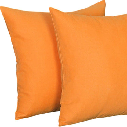 Set of Two 20" Orange Fabric Throw Pillow Covers