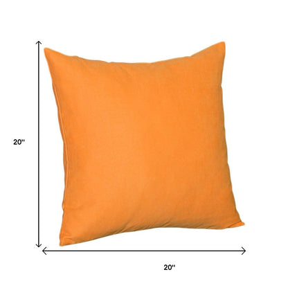 Set of Two 20" Orange Fabric Throw Pillow Covers