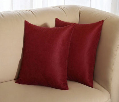 Set of Two Red Throw Pillow Covers