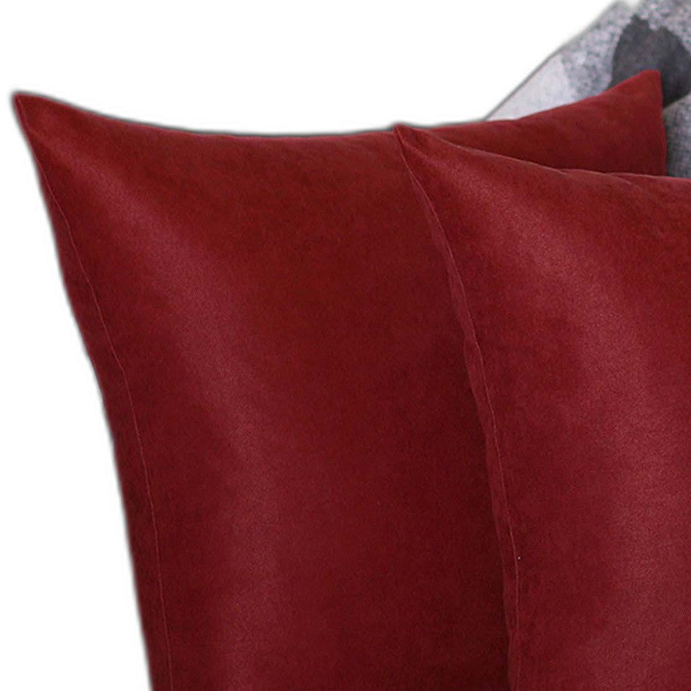 Set of Two Red Throw Pillow Cover