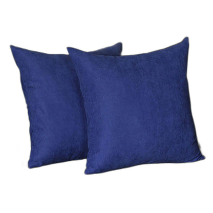 Set Of Two 20" X 20" Navy Blue Polyester Zippered Pillow Cover