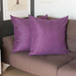 Set Of Two 22" X 22" Purple Polyester Zippered Pillow Cover