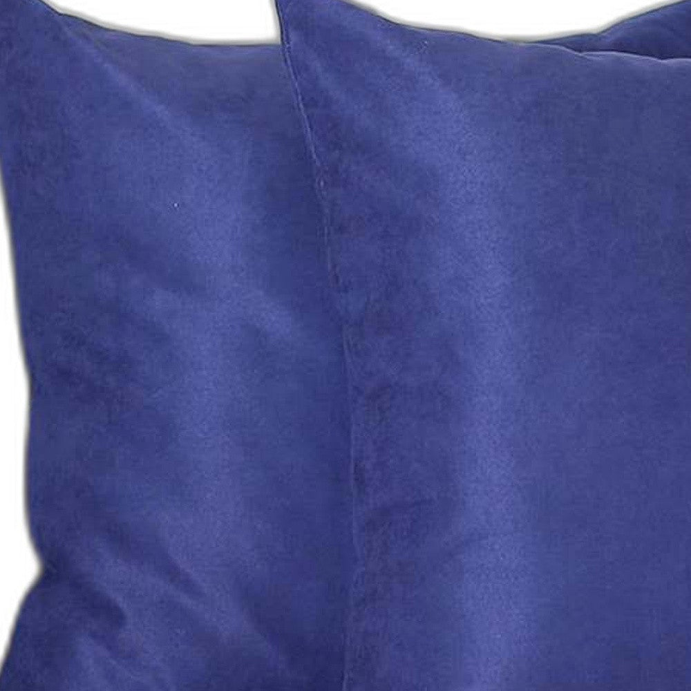 Set Of Two 22" X 22" Navy Blue Polyester Zippered Pillow Cover