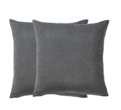 Set of Two 22" Gray Throw Pillow Covers