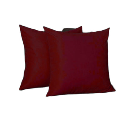 Set Of Two 26" X 26" Claret Red Polyester Zippered Pillow Cover