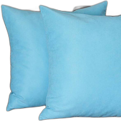 Set Of Two 26" X 26" Sky Blue Polyester Zippered Pillow Cover