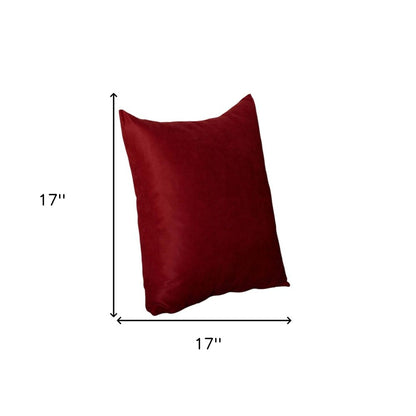 Set Of Four 17" X 17" Claret Red Polyester Zippered Pillow Cover