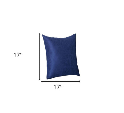 Set Of Four 17" X 17" Navy Blue Polyester Zippered Pillow Cover