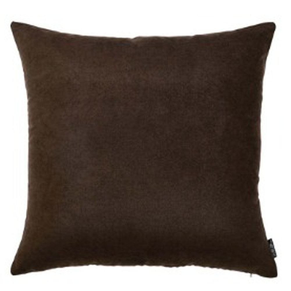 Set Of Four 18" X 18" Brown Polyester Zippered Pillow Cover