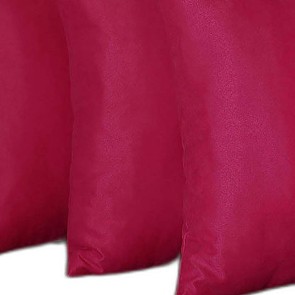 Set Of Four 18" X 18" Pink Polyester Zippered Pillow Cover