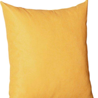 Set of Four 18" Yellow Fabric Throw Pillow Covers