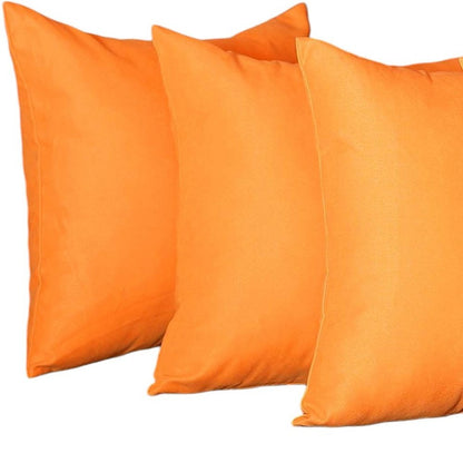Set of Four 20" Orange Fabric Throw Pillow Covers