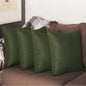 Set of Four 20" Fern Green Fabric Throw Pillow Covers