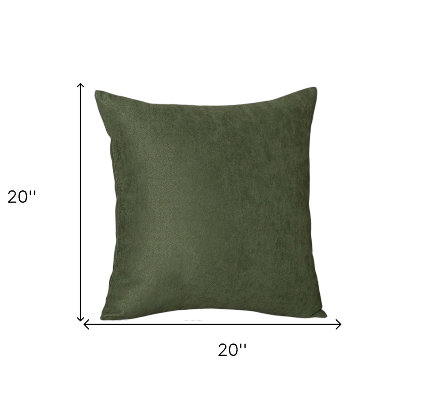 Set Of Four 20" X 20" Fern Green Polyester Zippered Pillow Cover