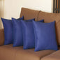 Set Of Four 20" X 20" Sapphire Blue Polyester Zippered Pillow Cover