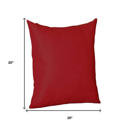 Set of Four 20" Red Fabric Throw Pillow Covers