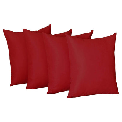 Set of Four 20" Red Fabric Throw Pillow Covers
