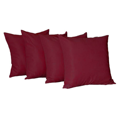 Set of Four 22" Red Throw Pillow Covers