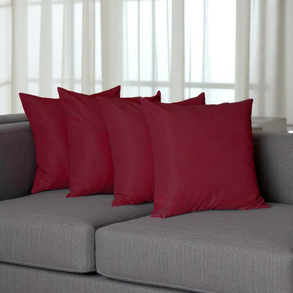 Set of Four 22" Red Throw Pillow Covers