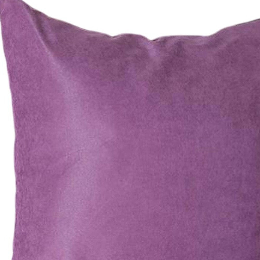 Set Of Four 22" X 22" Purple Polyester Zippered Pillow Cover