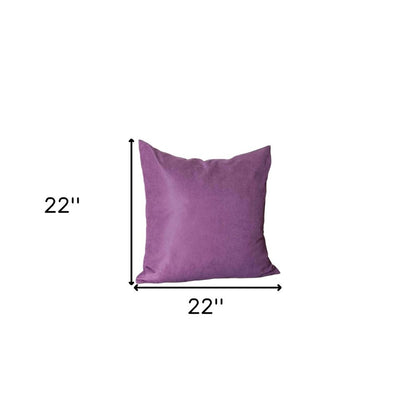 Set Of Four 22" X 22" Purple Polyester Zippered Pillow Cover