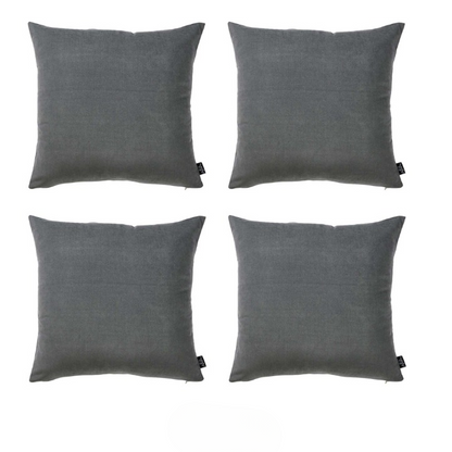 Set of Four Gray Throw Pillow Cover