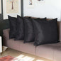 Set of Four 22" Black Throw Pillow Covers