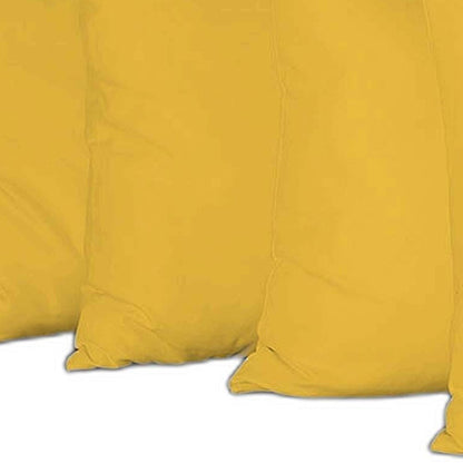 Set of Four 22" Yellow Decorative Throw Pillow Covers