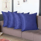 Set of Four 26" Navy Blue Fabric Euro Throw Pillow Covers