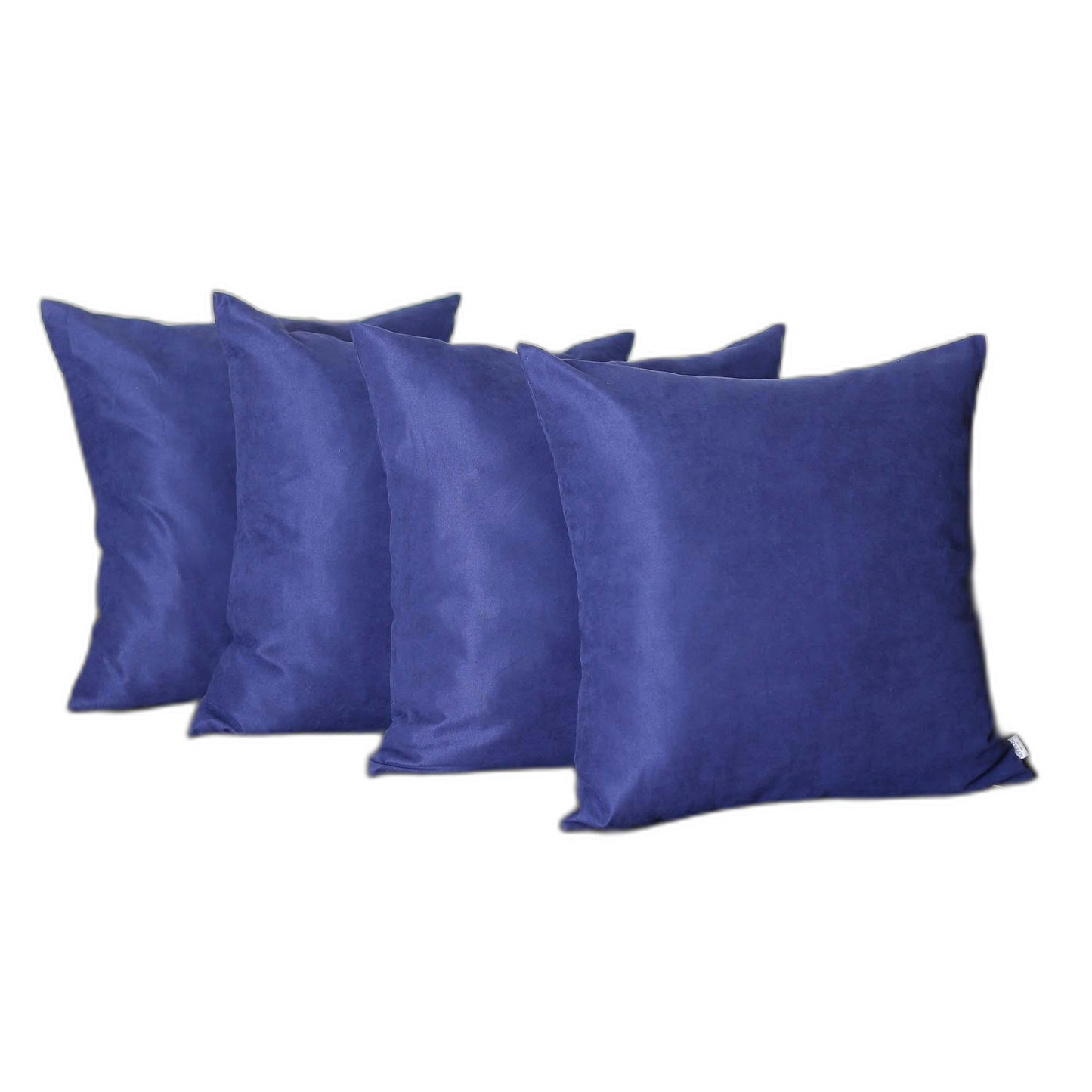 Set Of Four 26" X 26" Navy Blue Polyester Zippered Pillow Cover