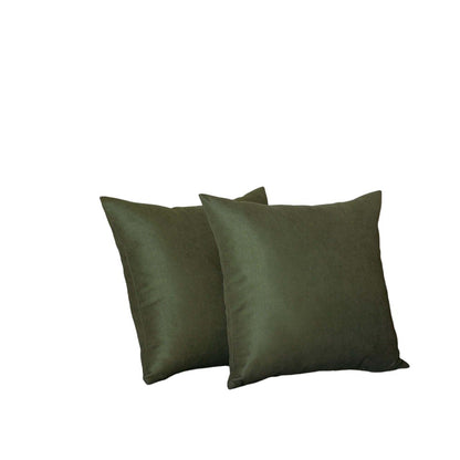 Set Of Two 16" X 16" Fern Green Polyester Zippered Pillow Cover