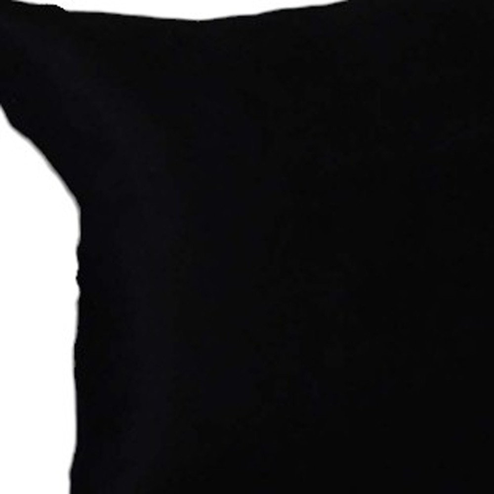 Set Of Two 16" X 16" Black Polyester Zippered Pillow Cover