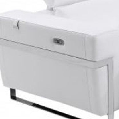 Three Piece White Italian Leather Six Person Seating Set