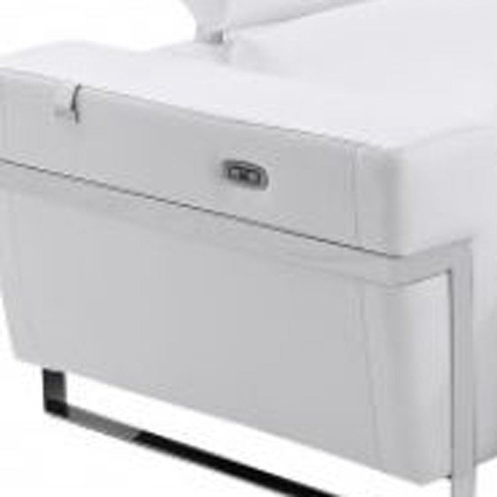 Three Piece White Italian Leather Six Person Seating Set