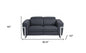 Two Piece Indoor Dark Gray Italian Leather Five Person Seating Set