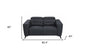 Two Piece Indoor Dark Gray Italian Leather Five Person Seating Set