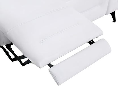 Three Piece White Italian Leather Six Person Seating Set